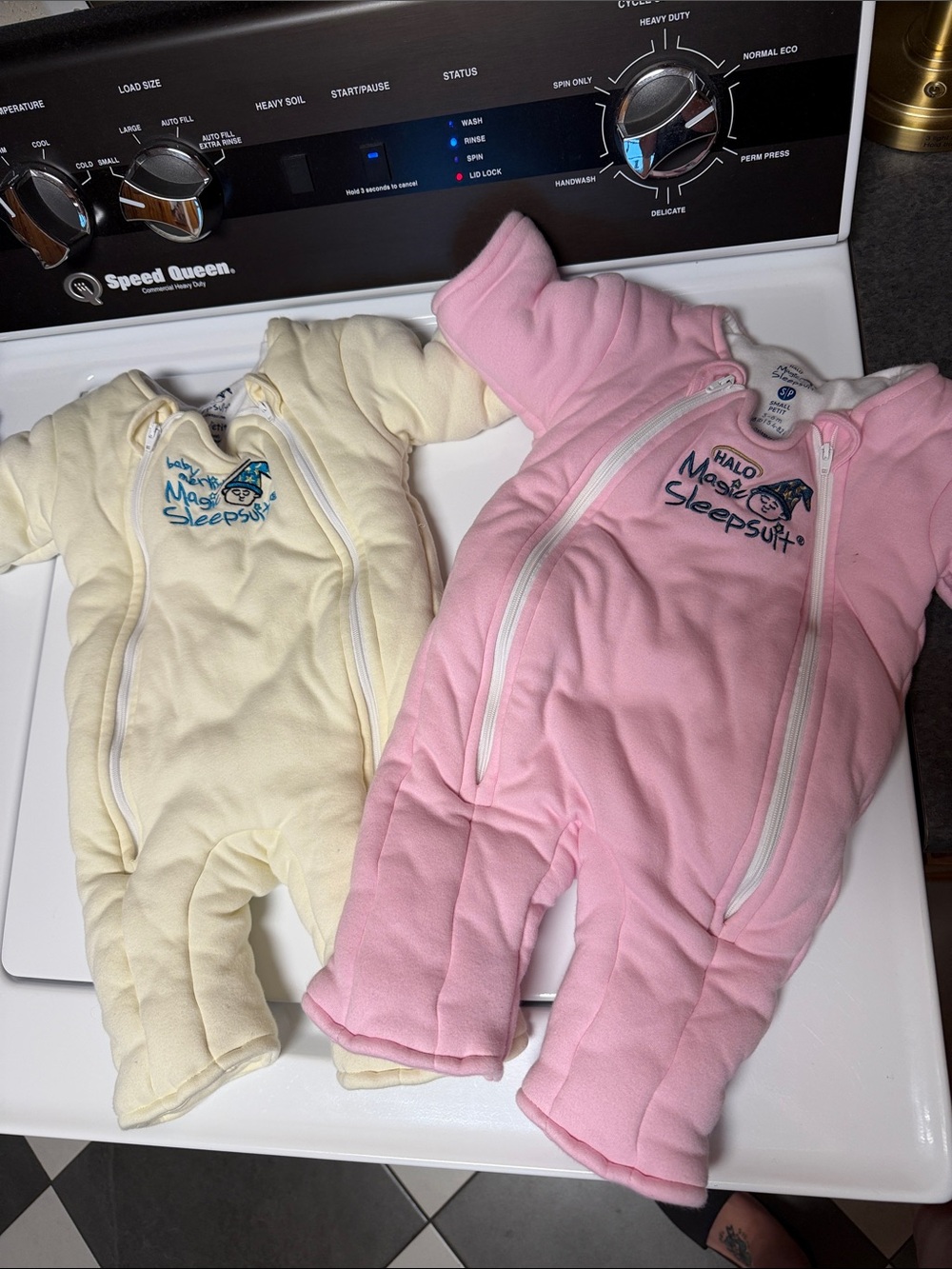 2 Halo Baby Sleepsuit One-Piece in Pink and Cream